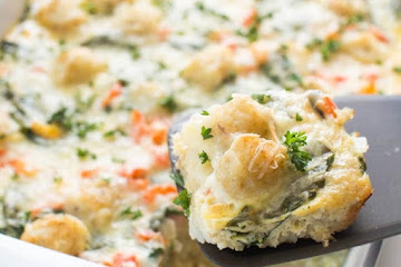 Make Ahead Tater Tot Breakfast Casserole with Veggies