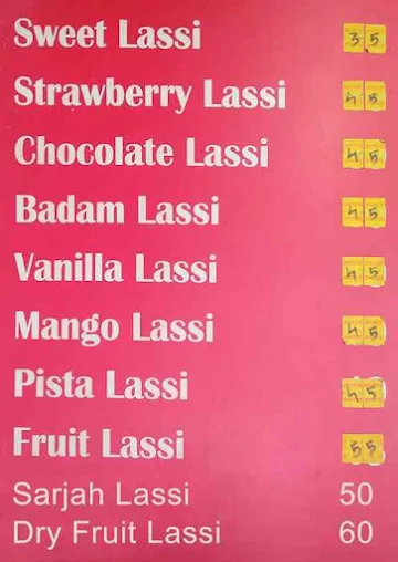 Choco Fudge menu 