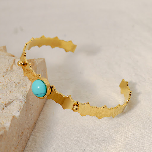 Title 5, Blue Pine Natural Stone Edge Titanium Steel Bra...