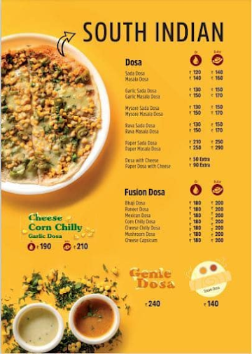 Sonali Pavbhaji menu 