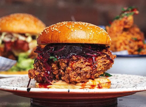 BBQ Paneer Korean Burger