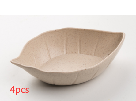 Forma de hojas para niños plato tazón de trigo salsa de soja