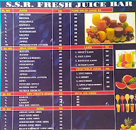 SSR Juice Bar menu 1