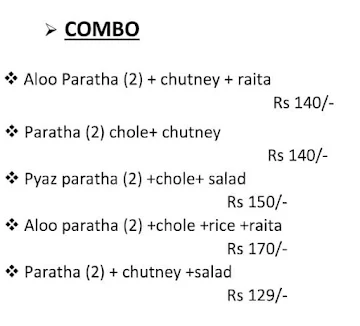 Aunty Ji K Paranthe menu 