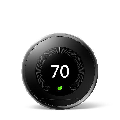 Image of Nest Learning Thermostat in Mirror Black color.