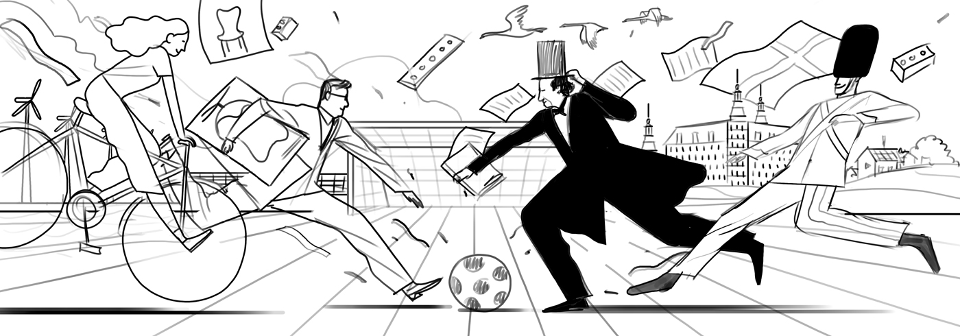 Denmark World Cup Doodle Sketch