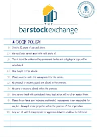 The Bar Stock Exchange menu 1
