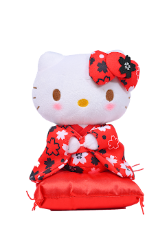 Thú nhồi bông Hello Kitty Sakura Sit màu đỏ