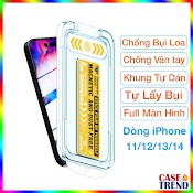 Cường Lực Iphone Chống Bụi Loa Tự Dán Siêu Dễ - Tự Lấy Bụi - Chống Bám Vân Tay - Trong Suốt - Viền Đen - Full Màn Hình