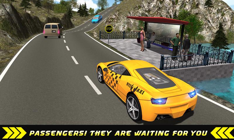 Android application Taxi Driver Hill Climb sim 3D screenshort