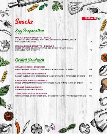 Spar Kitchen menu 