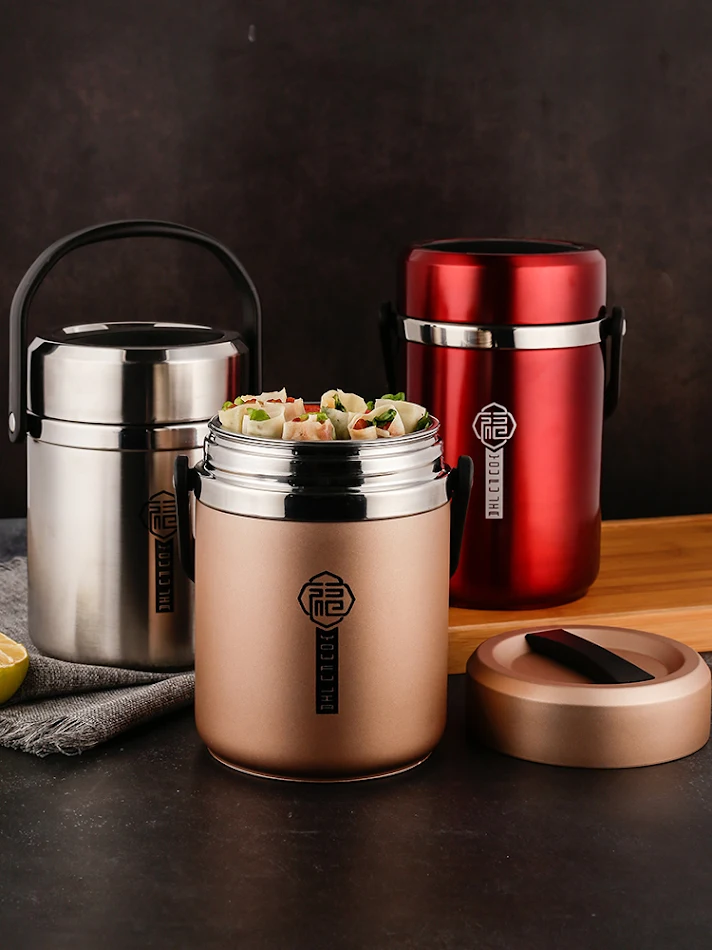 Boîte à lunch isotherme multicouche 304 pour repas frais et savoureux. Idéale pour le travail, l'école et les sorties. Savourez vos plats!