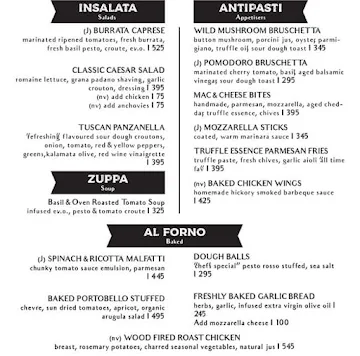 Sforno - Bakehouse & Pizzeria menu 