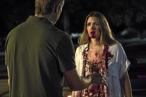 Timothy Olyphant and Drew Barrymore star in the gory Netflix comedy 'Santa Clarita Diet'.