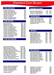 Mainland Dum Biryani menu 1