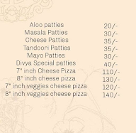 Divya Bakery menu 1