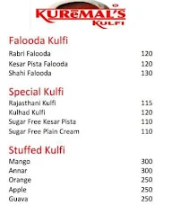 Kuremal Mohan Lal Kulfi Wale menu 1