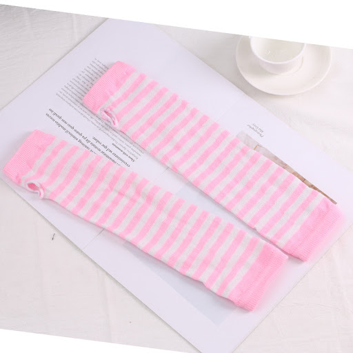 Title 1, Black-and-white Striped Cotton Long Wrist Cuff