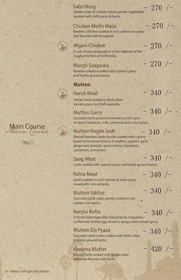 Hotel Thoranam menu 