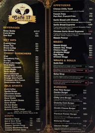 Cafe 17 menu 1