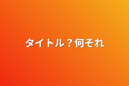 タイトル？何それ