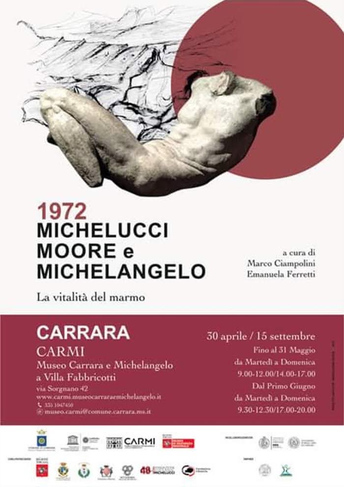 1972. Michelucci, Moore e Michelangelo. La vitalit del marmo, mostra a Pistoia, Sale affrescate del Palazzo comunale [30 aprile- 15 settembre 2022]