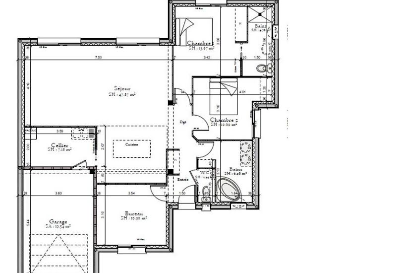  Vente Terrain + Maison - Terrain : 557m² - Maison : 103m² à Aigné (72650) 