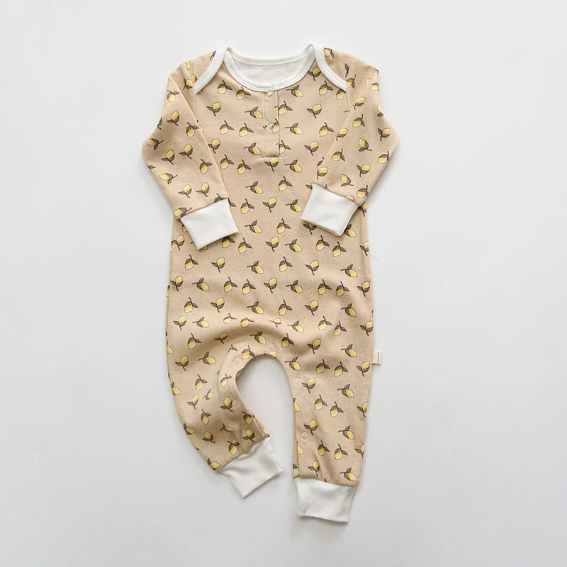 Title 8, Baby katoenen romper met print en kraag, comfor...