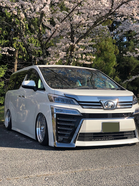 ヴェルファイアの桜と愛車・コロナウイルスに負けるな・やっぱり深リムが好き・ヴェルファイア30後期に関するカスタム事例の投稿画像1枚目