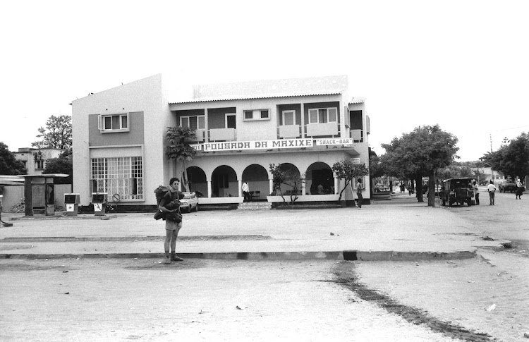 The writer outside the Blue Dolphin in Maxixe. Picture: THURLOW HANSEN-MOORE