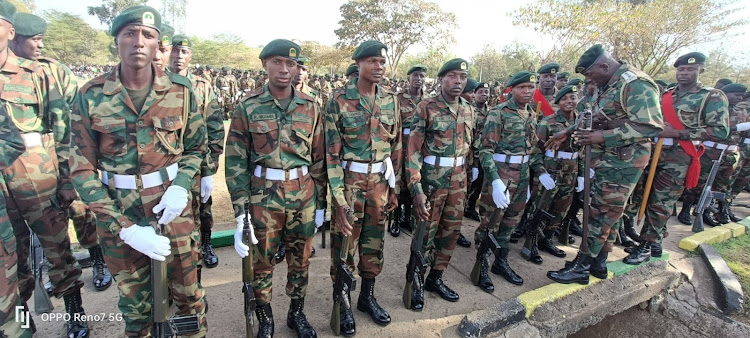 Kenya Forest Service forest rangers during a parade of the 2023 cohort on October 12,2023.