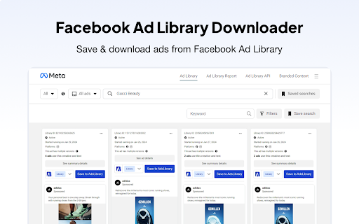 Facebook & TikTok Ad Library Downloader