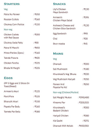 The Bawa Bistro menu 1