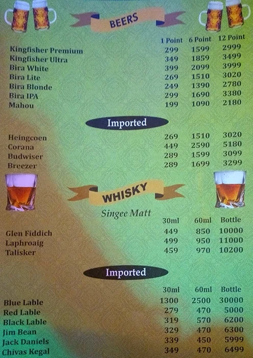 Moh Maya Cafe menu 