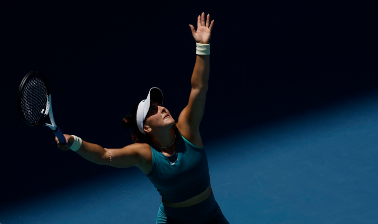 Bianca Andreescu serves against Sophia Kenin (not pictured) at the Miami Open at Hard Rock Stadium in this March 26 2023 file photo. Picture: GEOFF BURKE/USA TODAY SPORTS