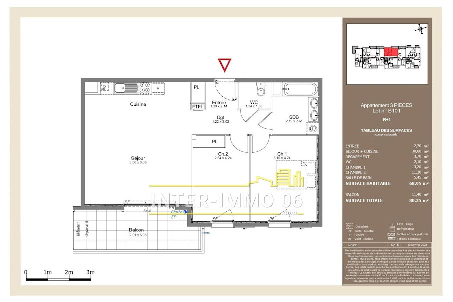 Vente appartement 3 pièces 69 m² à Opio (06650), 446 800 €