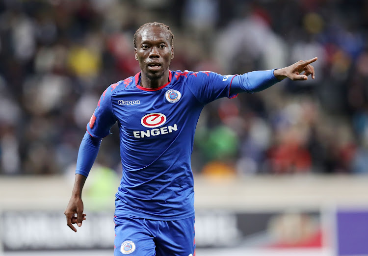 Reneilwe Letsholonyane of Supersport United during the Absa Premiership 2017/18 match between Supersport United and Orlando Pirates at Mbombela Stadium, Johannesburg on 11 April 2018.