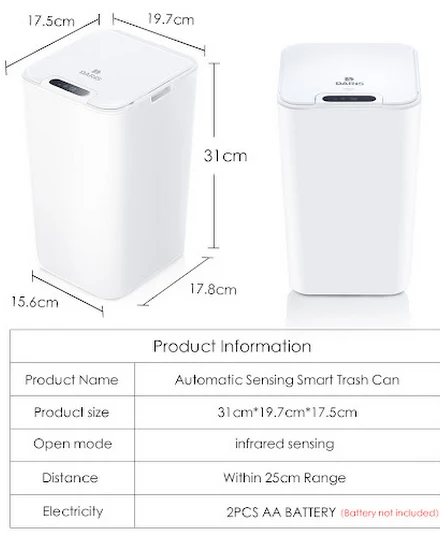 Smart Sensor Trash Can Electronic Automatic Bathroom Wast... - 0