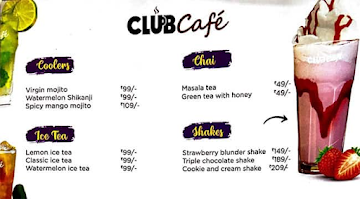 The Burger Club menu 