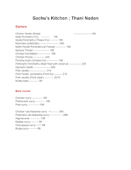 Sachu's Kitchen Thani Nadan menu 1