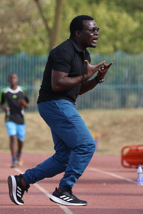 Sofapaka coach Ken Odhiambo reacts during their premier league clash against Talanta at Moi Stadium, Kasarani.