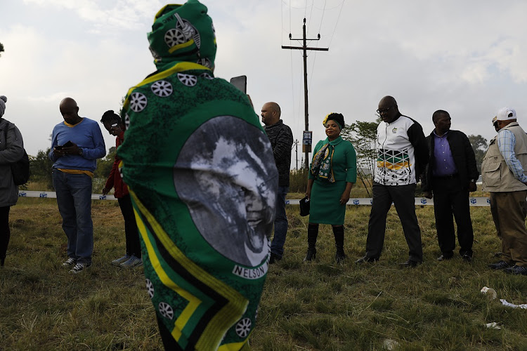 Voters queue at the voting station in Knoppieslaagte outside Centurion, Gauteng on May 8 2019.