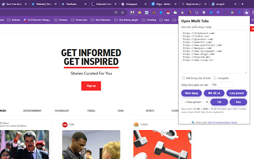 Open Multi Tabs