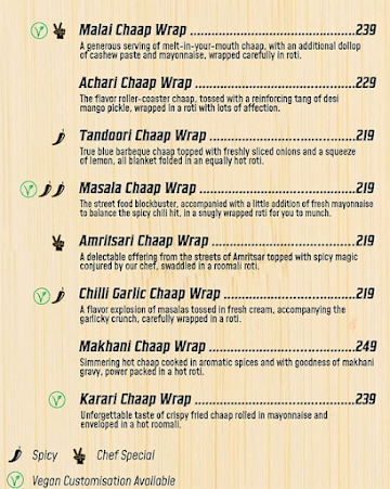 Gabru Di Chaap menu 