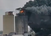 A screengrab from a video of a fire at Majuba power station in Mpumalanga on Wednesday. Eskom later confirmed that the blaze had been extinguished.