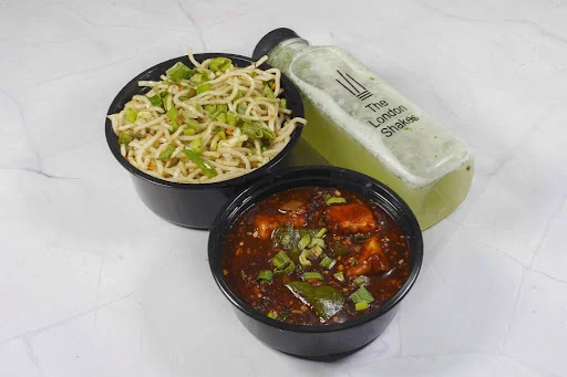 Paneer Chilli Gravy With Choice Of Noodle + Virgin Mojito