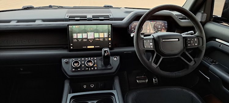 The digitised dashboard is a far cry from the original Defender.