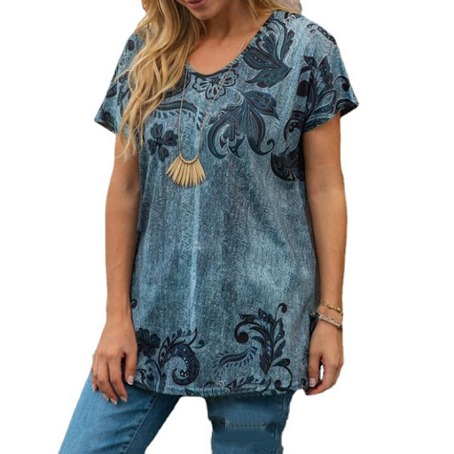 Title 3, Loose Plus Size Womens Summer Shortsleeved Tshirt
