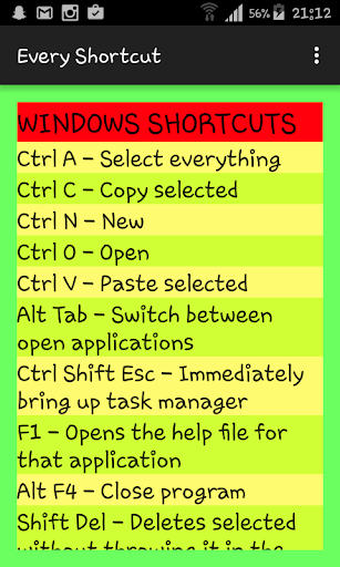 Every Shortcut