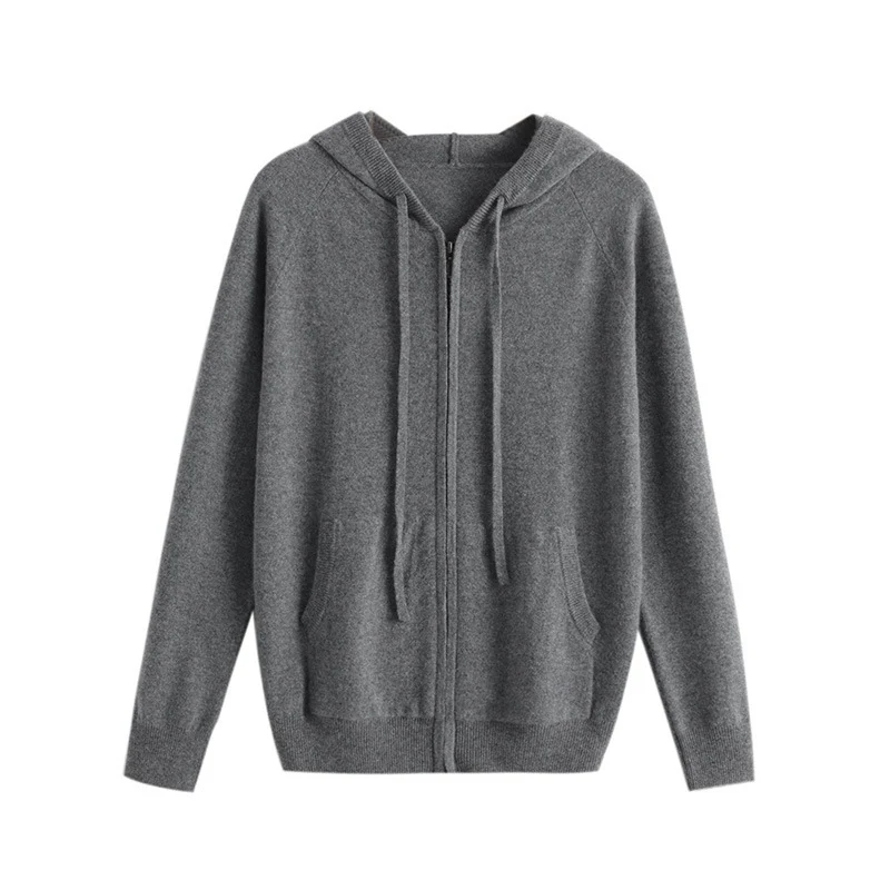 Moletom casual com capuz masculino, cardigã de cashmere tricotado com zíper, perfeito para conforto e estilo, aquecimento e elegância.